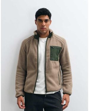 Only & Sons Teddy Fleece With Contrast Pocket - Natural