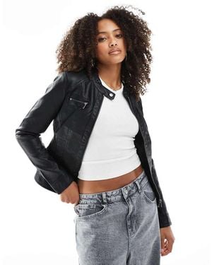 ONLY Faux Leather Motor Jacket - Black