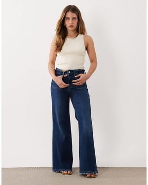 Good American Petite Soft Tech Good Waist Palazzo Jeans - Blue
