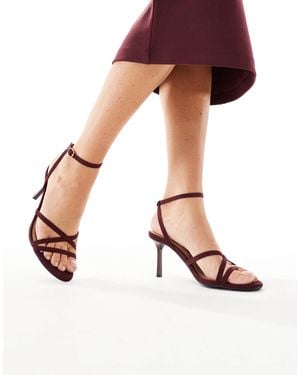 New Look Twist Strap Heeled Sandal - Red