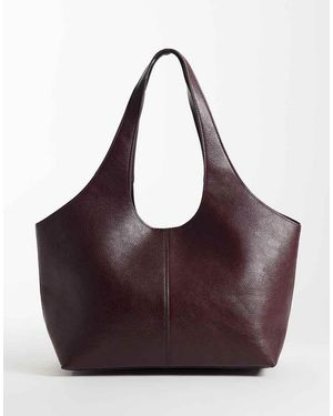Mango Gestructureerde Tote Tas - Paars