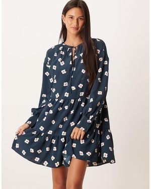 Glamorous Pattern Shift Mini Dress - Blue