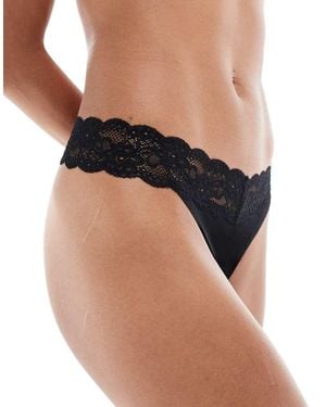 ONLY Lace Trim Thong - Black