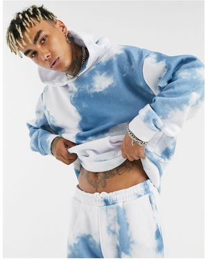 Jaded London Hoodie With Cloud Print - Blue