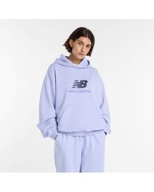 New Balance Athletics French Terry Logo Hoodie - Blue