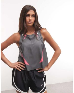 Nike Aeroswift Dri-Fit Cropped Tanktop - Grijs