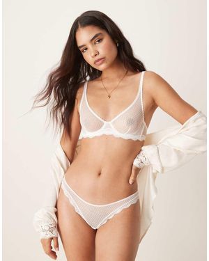 Free People Sujetador Blanco Con Aros Mid Week De - Neutro