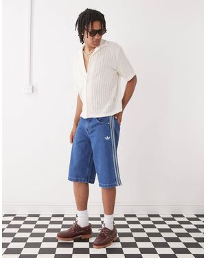 adidas Originals Firebird - short en jean - Blanc