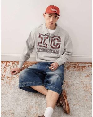 ICECREAM Collegiate Quarter Zip Sweatshirt - Blue