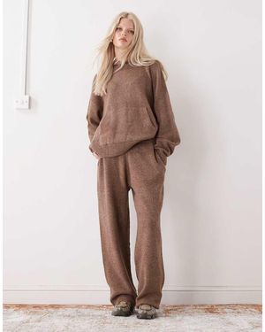 Collusion Oversized Knitted Co-Ord Joggers - Natural