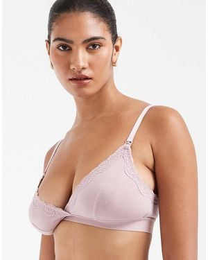 Lindex Maternity Mom Super Soft Lace Trim Nursing Bra - Multicolor