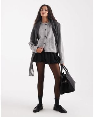 ONLY Front Pocket Crew Neck Cardigan - Grey