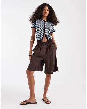 ASOS Sheer Boxer Waistband Bermuda Short - Brown