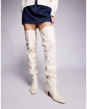 ASOS – kayla – weiche overknee-stiefel - Blau