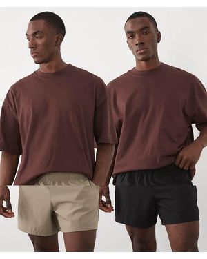 4505 Icon 5 Inch Quick Dry Training Shorts With Zip Pockets 2 Pack - White