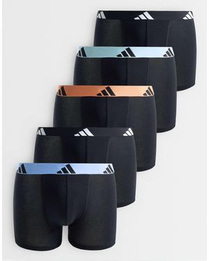adidas Active Flex 5 Pack Trunks With Coloured Waistbands - Blue