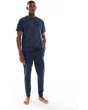 New Look Pijama Azul Marino De Camiseta Y Joggers De