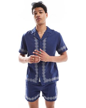Native Youth – hemd aus doppellagiger gaze - Blau