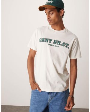 GANT T-shirt à logo universitaire - crème - Blanc