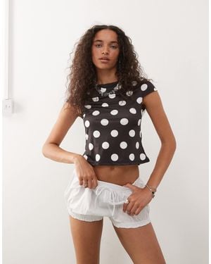 Collusion Cap Sleeve Slash Neck Top - Multicolor