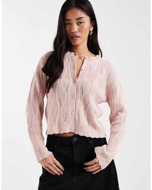 New Look Stitchy Cardigan - Pink