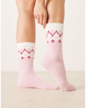 ASOS – sehr flauschige socken - Pink