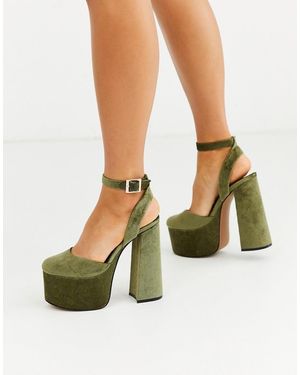 ASOS Punch Chunky Platform High Block Heels - Green