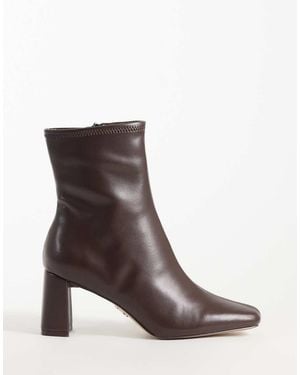 Steve Madden Hurst Block Heeled Mid-height Ankle Boots - Brown