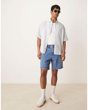 Abercrombie & Fitch – athletic – locker sitzende denim-shorts - Blau