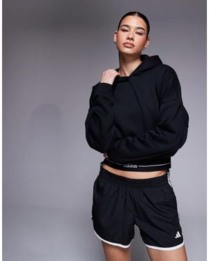 adidas Originals Adidas Training Hyperglam Linear Hoodie - Blue