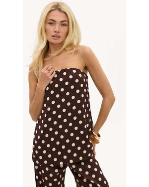 Loavies Our Boundless Oath Polka-Dot Strapless Top - Black