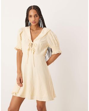 Nobody's Child Louise Collared Mini Dress - Natural