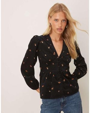 Nobody's Child Starlight Corduroy Blouse - Black