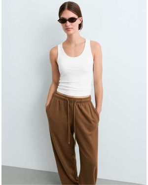 Oysho Rib Modal Blend Tank Top - White