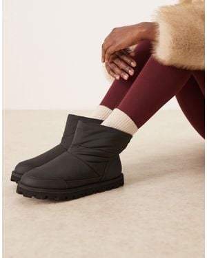 ASOS – audrey – schneestiefel aus nylon - Schwarz
