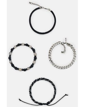 Pull&Bear – 4er-pack perlenarmbänder - Natur