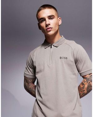 BOSS Boss Philix Mirror Polo Shirt - Grey