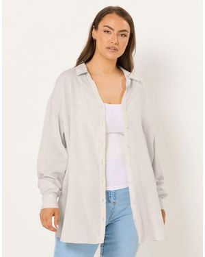 Yours Clothing Woven Linen Shirt - White