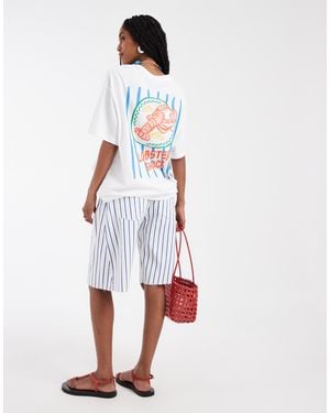 Vero Moda Lobster Oversized Graphic T-shirt - White