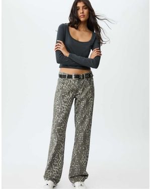 Stradivarius Maglietta Basic A Maniche Lunghe Scuro - Grigio
