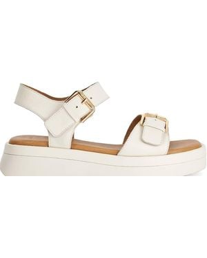 Dune Wide Fit Wf Licia Flat Sandals - Natural