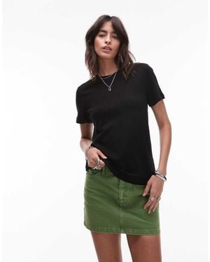 & Other Stories Linen Blend Relaxed Short Sleeve T-shirt - Green