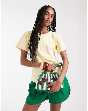 ONLY Cinch Waist T-shirt - Natural