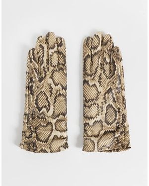 ASOS Faux Leather Long Gloves - Metallic