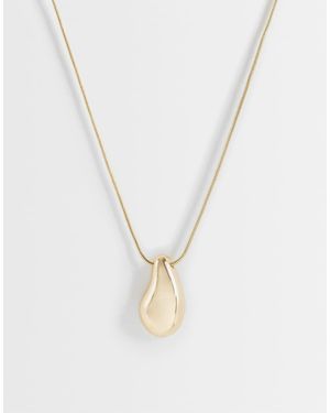 TOPSHOP Matilda Teardrop Pendant Necklace - Metallic