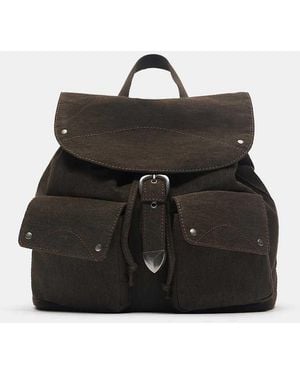 Pull&Bear Zaino Con Tasca E Fibbia - Nero