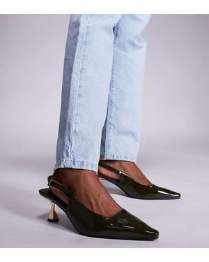 SIMMI Simmi London June Wide Fit Pointed Slingback Kitten Heels - Blue