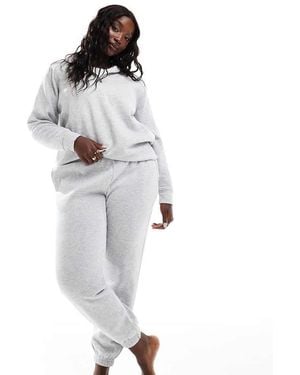 Pieces Plus Pieces Curve Sweat Trackies With Tie Waist - White