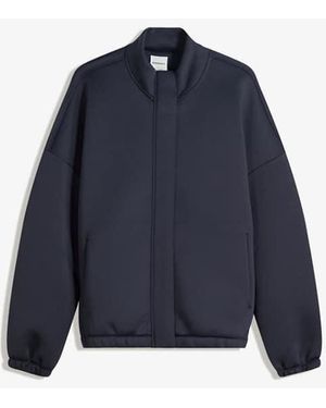 Bershka Neoprene-effect Oversize Jacket - Blue
