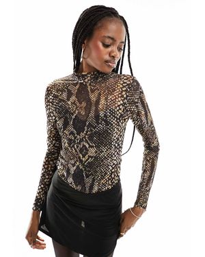 AllSaints – elia waimea – body aus netzstoff - Schwarz